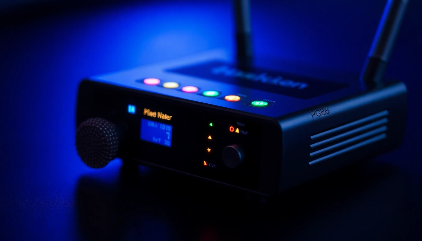 High-resolution image showcasing the PG88 wireless microphone receiver with LED signals, perfect for sound engineers and event tech setups.