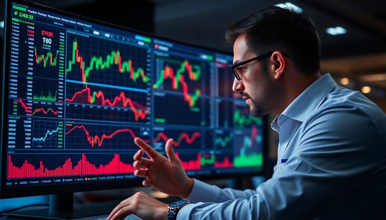 Trading view platform displaying detailed market charts and real-time trading data for traders